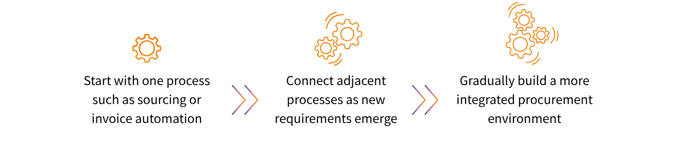 Start with one process such as sourcing or invoice emerge (1)